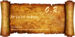 Oriold Ruben névjegykártya